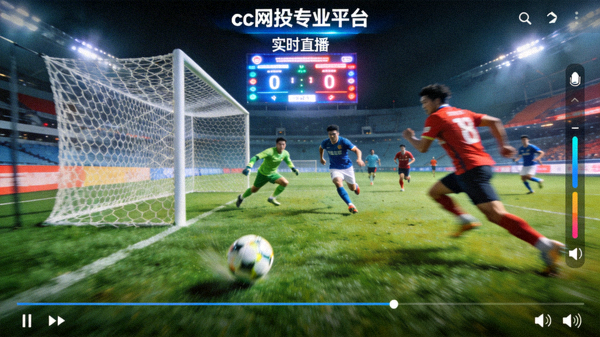 cc网投专业平台赛场窗口直播画面，显示高清足球比赛实时场景